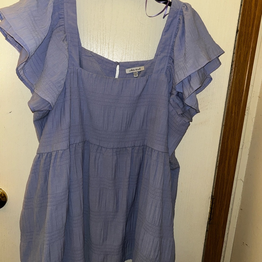 Women's Purple Ruffle Top